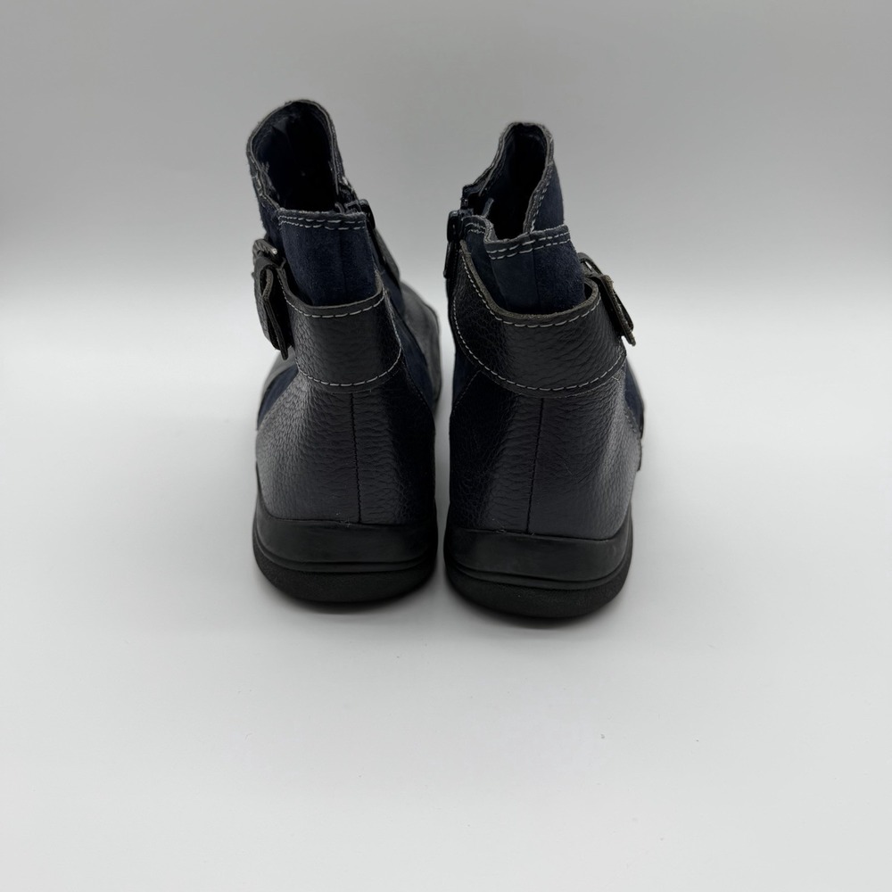 Earth Origins Women's Dayton Ankle Boot Navy Suede Black Leather Size 10 - Picture 6 of 10